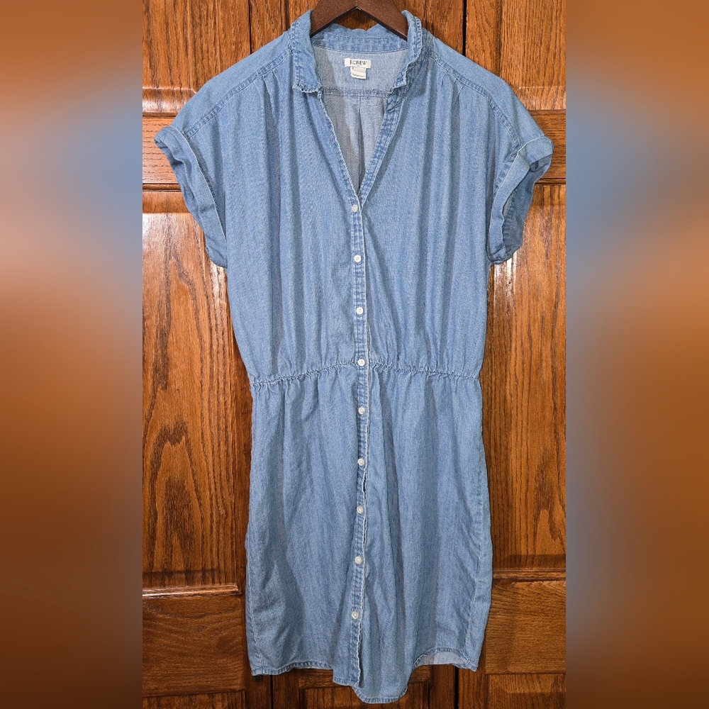 J. Crew Light Blue Denim Mini Shirt Dress